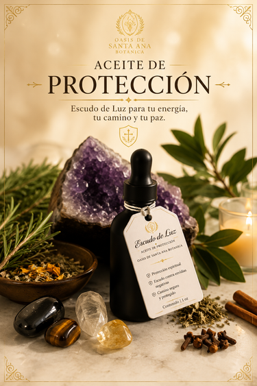 Aceite De Proteccion/ Escudo De Luz Sagrado con Cuarzos